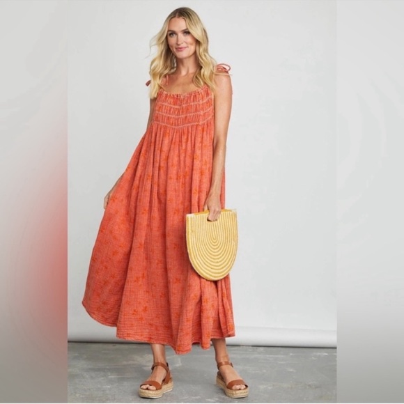 🎉LAST PIECE🎉Free People Womens Azure
Maxi Ruched Strappy Floral Dress - Picture 1 of 8